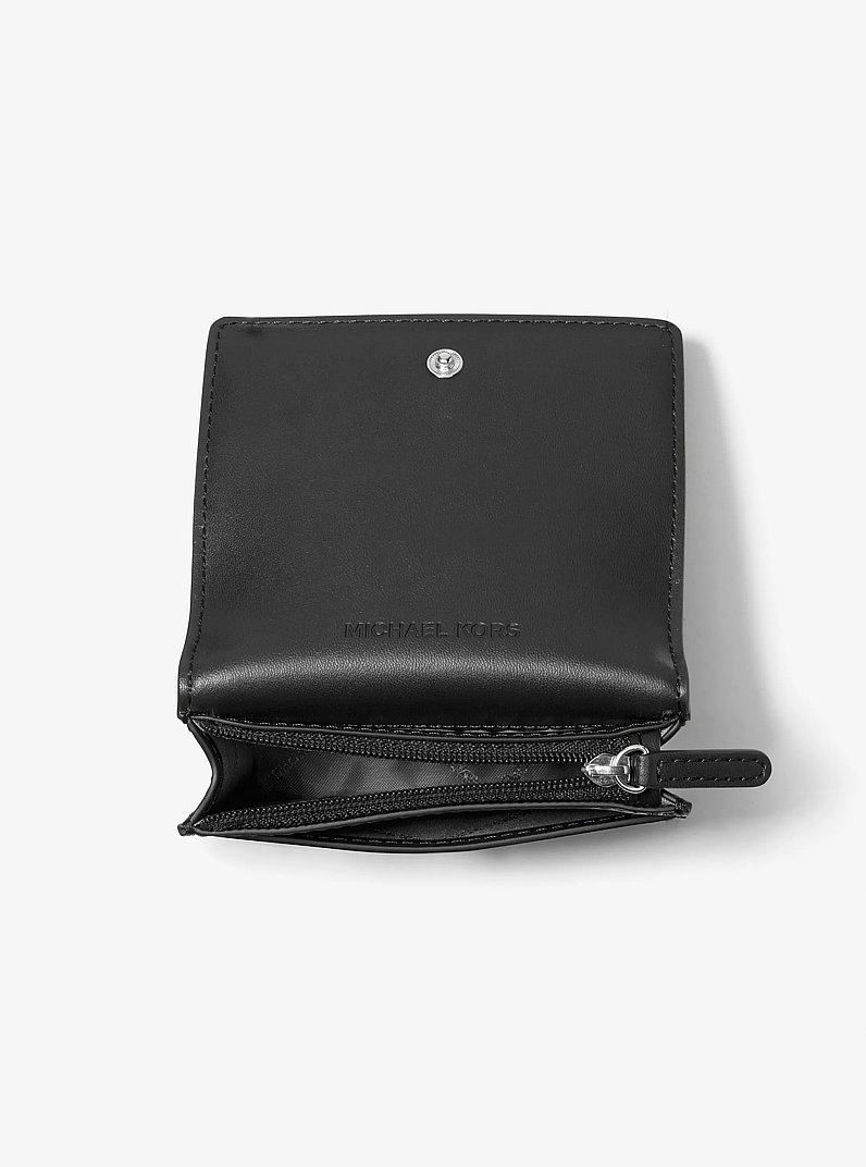Carson Small Pebbled Leather Wallet in BLACK | Michael Kors