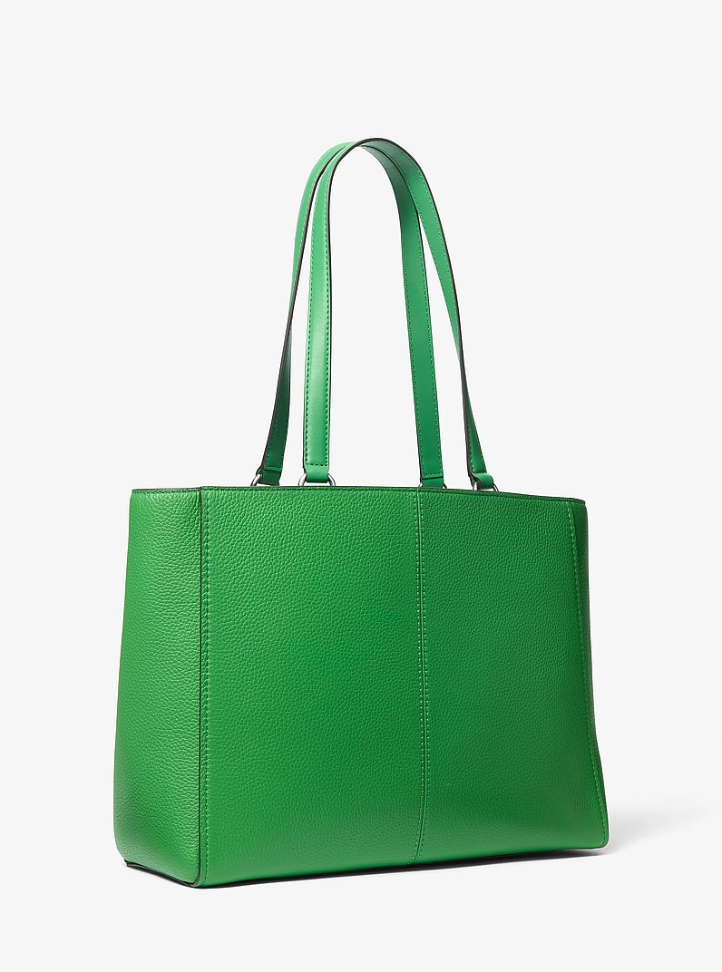 Samira Large Pebbled Leather Tote Bag in PALM GREEN - Sale