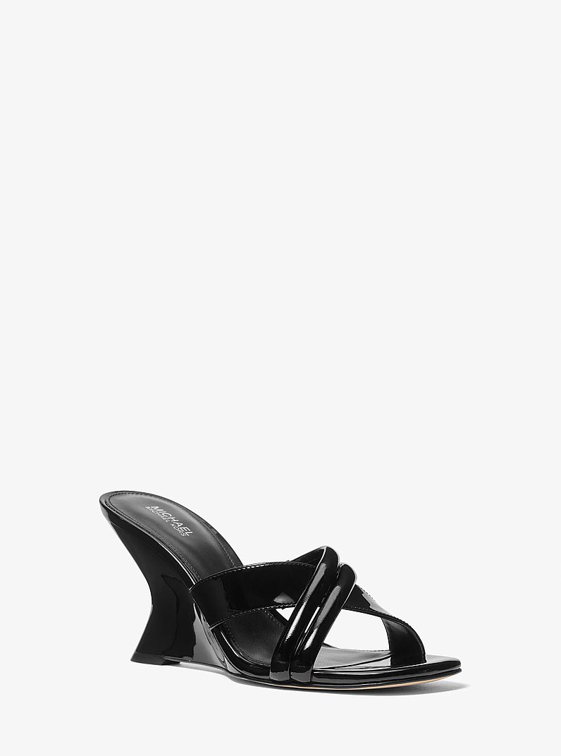 Nadina Patent Leather Mule in BLACK | Michael Kors