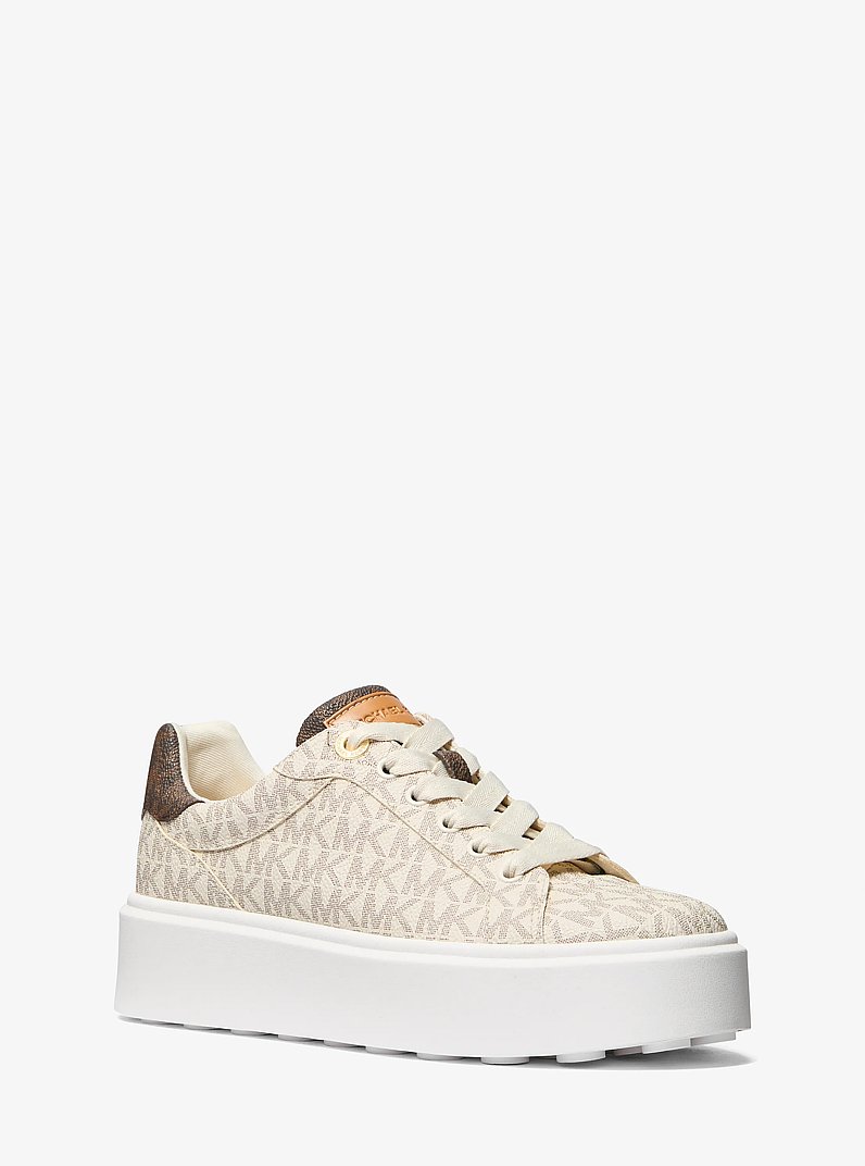 Michael Kors Romey Two-Tone Logo Platform Sneaker INTERNATIONAL SHIPPING