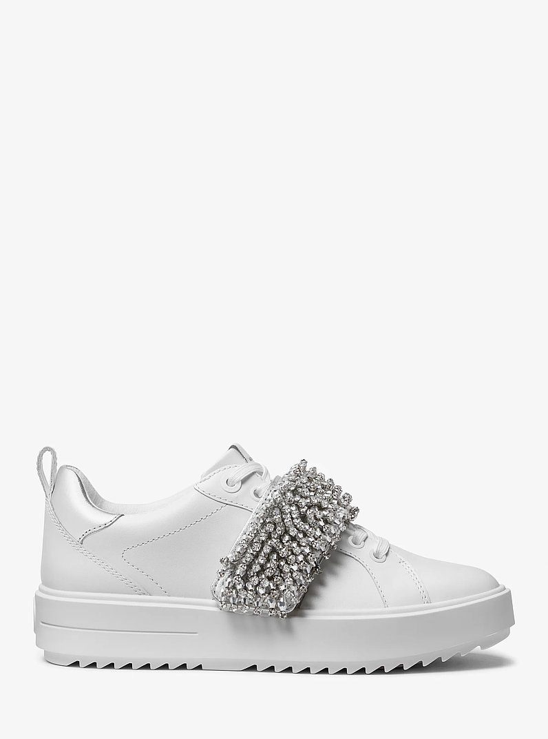 Zapatilla Emmett de piel con adornos