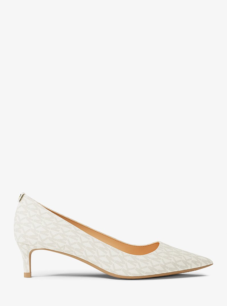 Alina Flex Signature Logo Kitten Heel Pump in VANILLA | Michael Kors