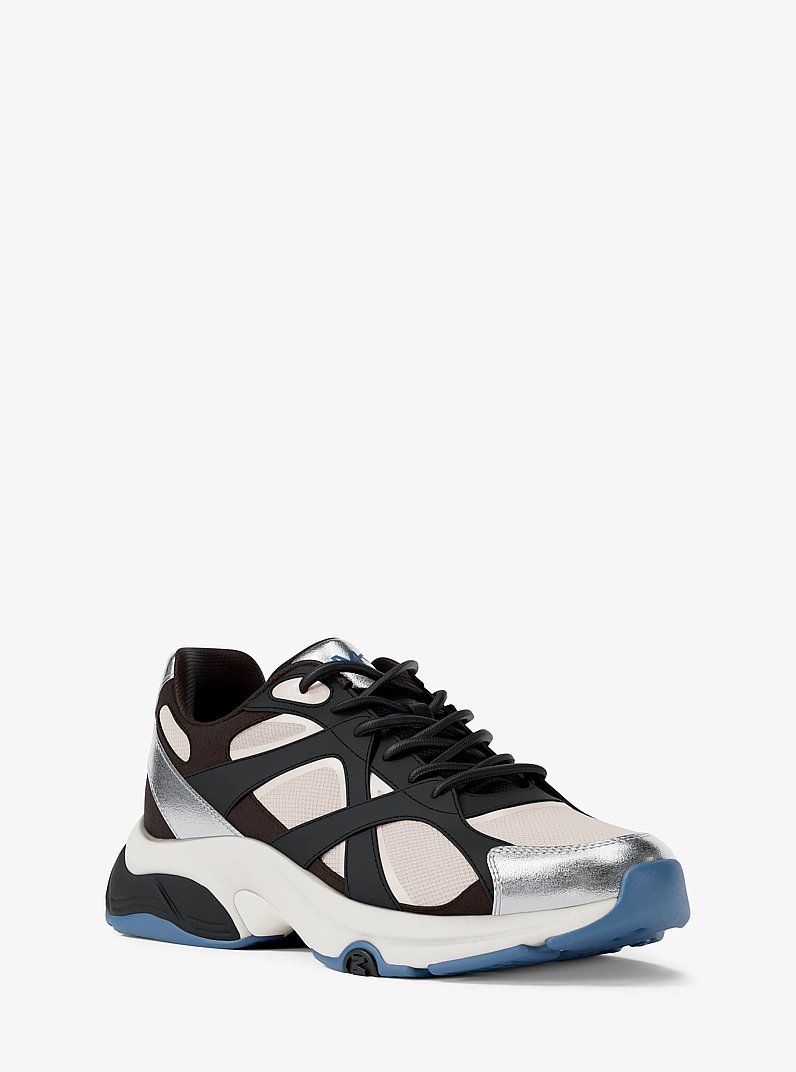 Leo Mixed-Media Trainer in CHOCOLATE COMBO | Michael Kors