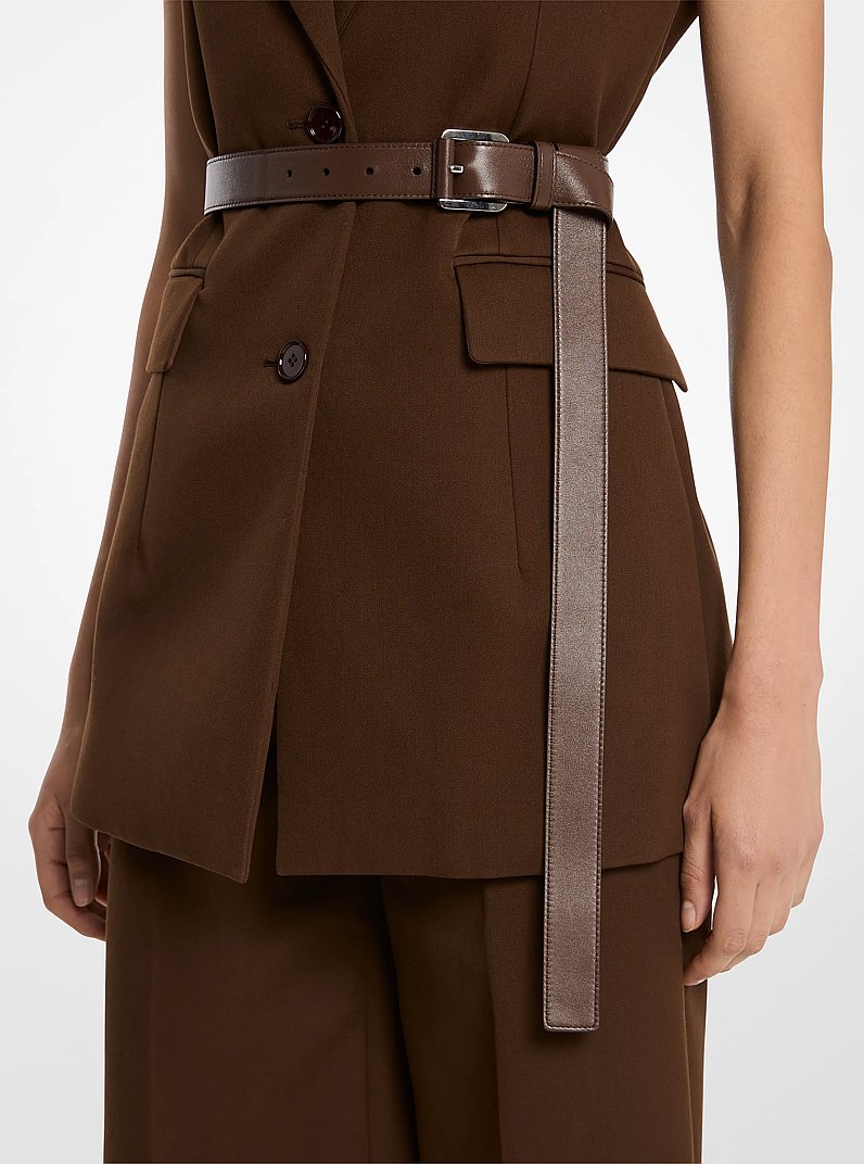 Jodi Leather Belt in JAVA | Michael Kors