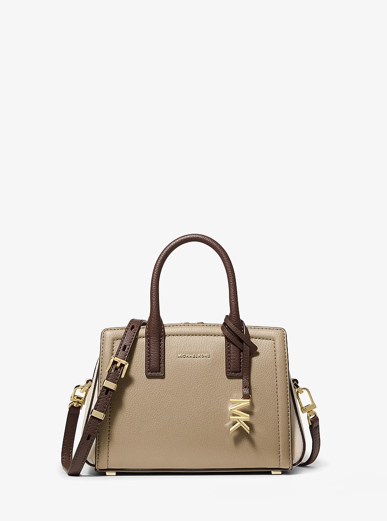 Laila Extra-Small Color-Block Pebbled Leather Crossbody Bag in