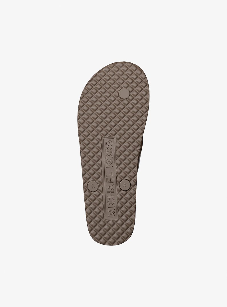 Plaid Print Flip Flop in MUSHROOM | Michael Kors
