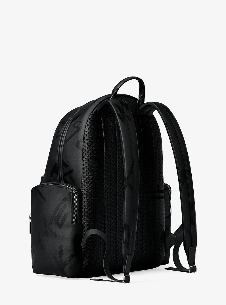 Prescott Large Printed Nylon Backpack in BLACK | Michael Kors