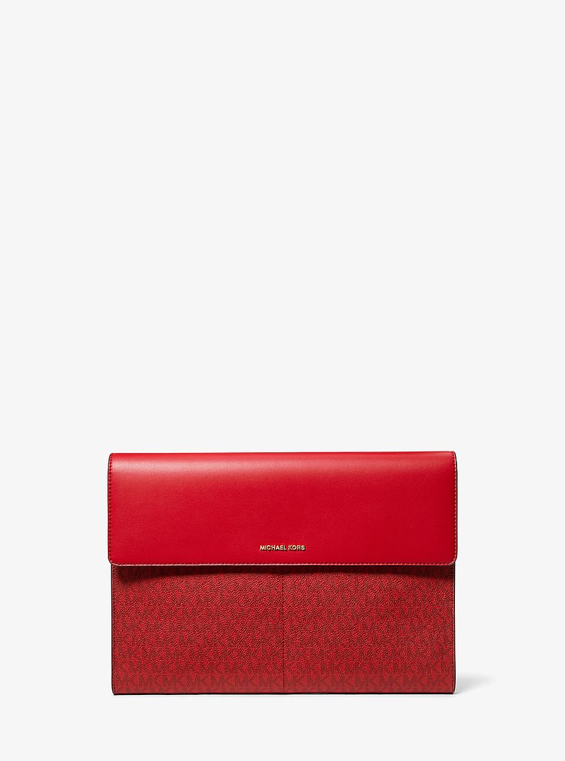 Jet Set Signature Logo Laptop Case in CRIMSON MULTI | Michael Kors