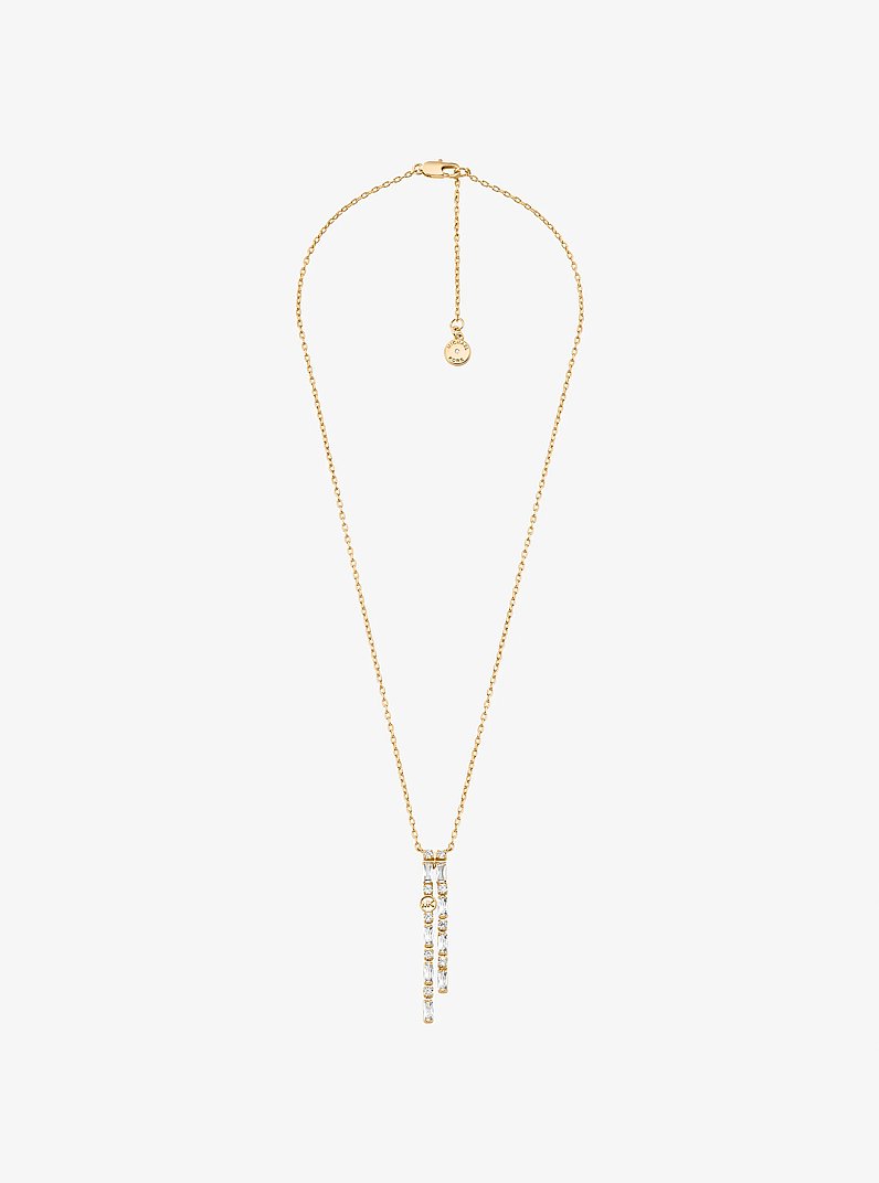 Pav&eacute; Baguette Drop Necklace in GOLD | Michael Kors