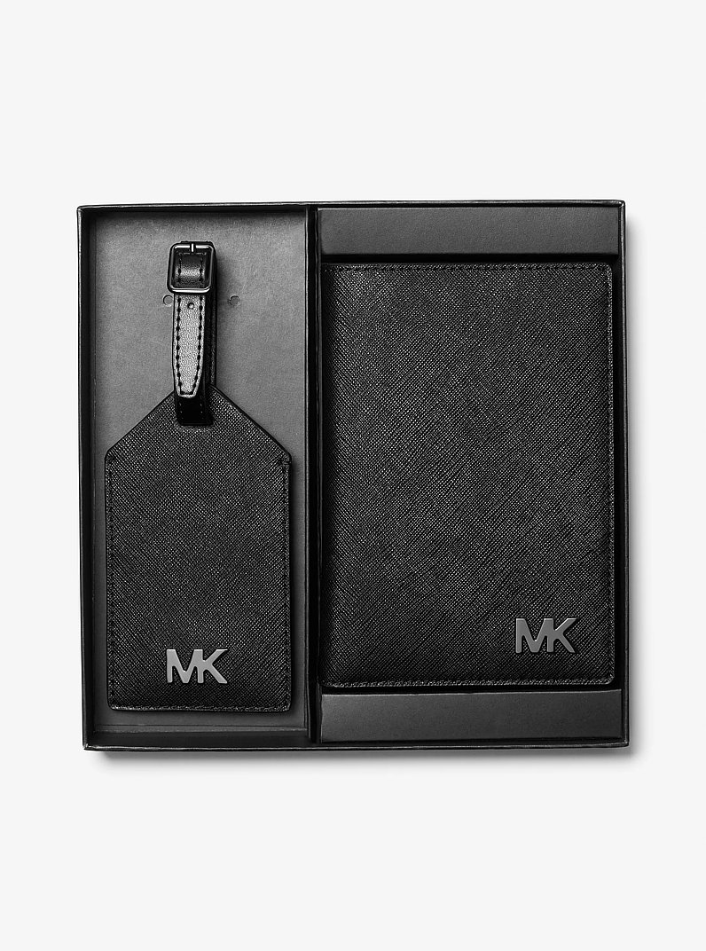 Cooper Saffiano Leather Passport Case and Luggage Tag Gift Set in