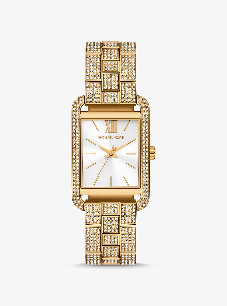 Monroe Pav&eacute; Gold-Tone Watch in GOLD | Michael Kors