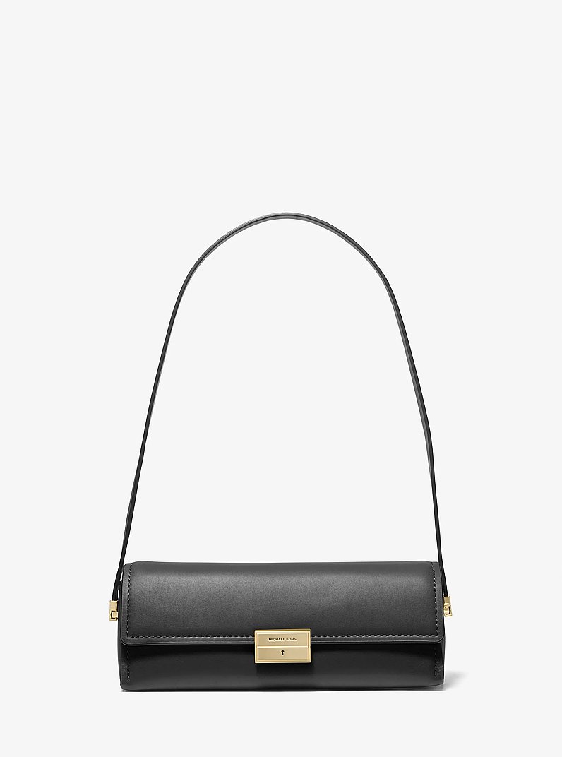 Ludlow Small Leather Convertible Pochette in BLACK | Michael Kors
