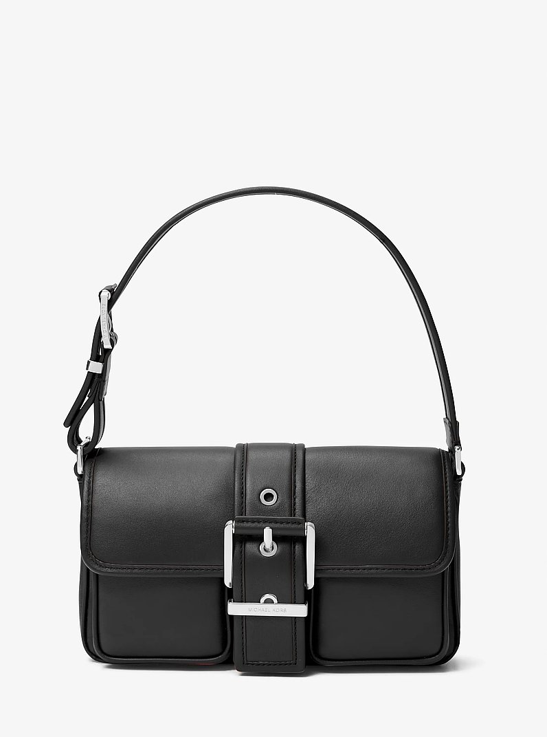 Colby Medium Leather Shoulder Bag in BLACK | Michael Kors