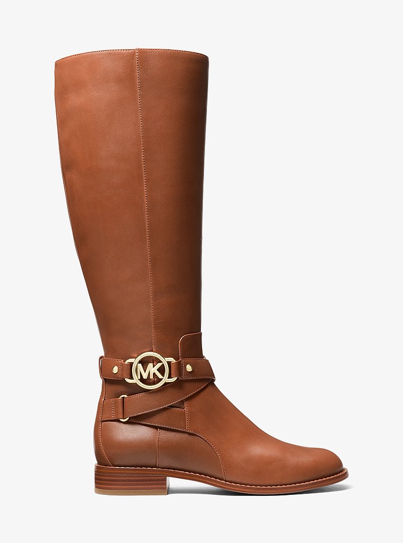 Rory Leather Riding Boot in LUGGAGE | Michael Kors