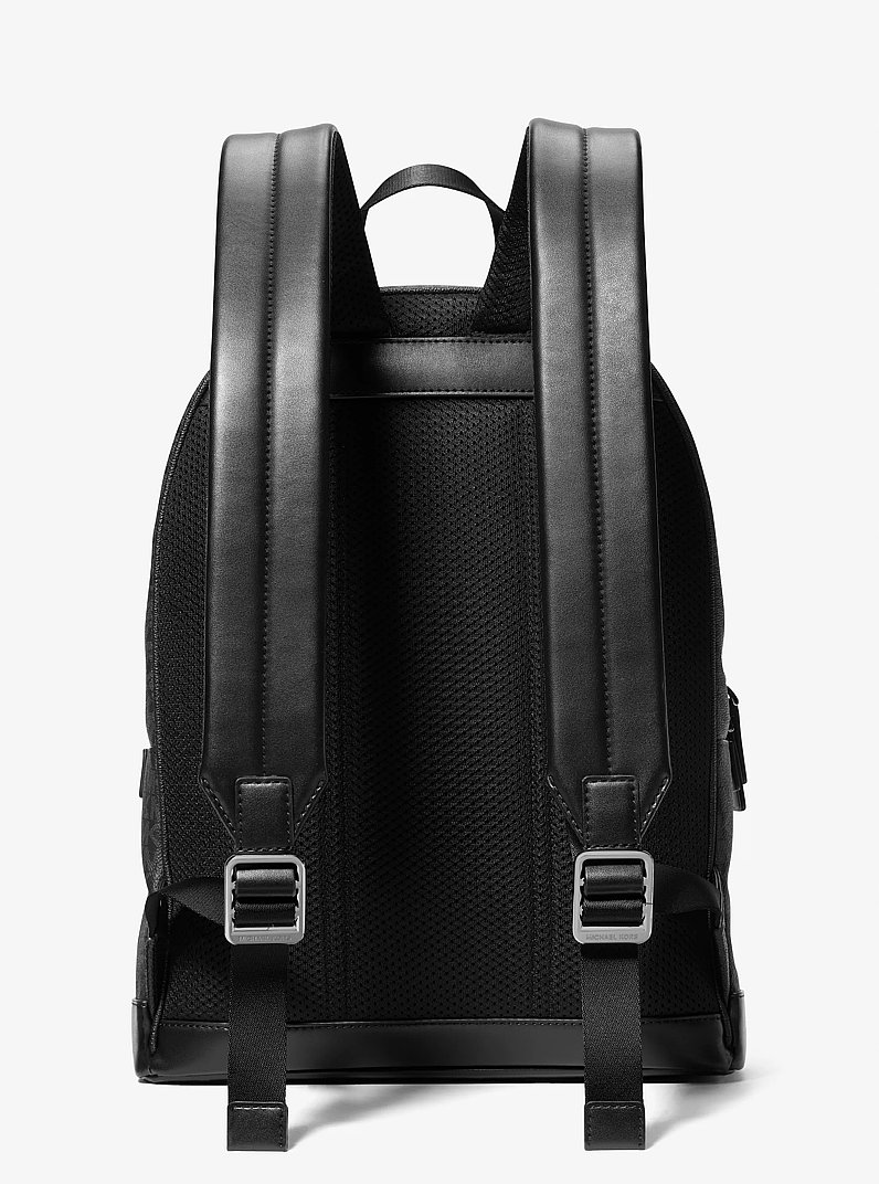 Cooper Slim Embellished Signature Logo Commuter Backpack in BLACK | Michael Kors
