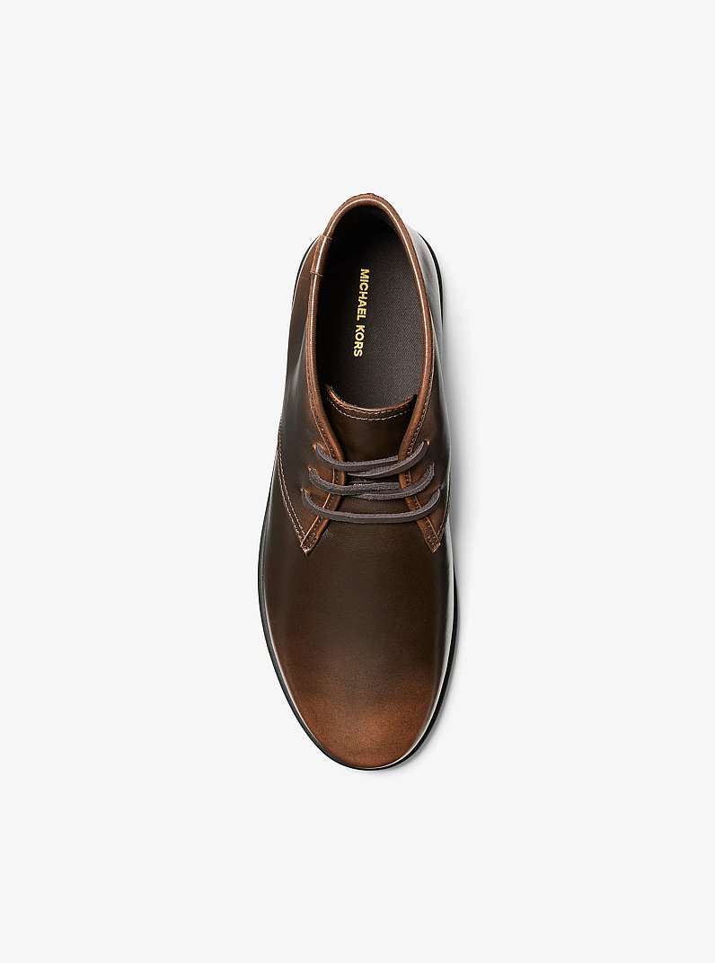 Stiefel Wesley aus poliertem Leder in LUGGAGE | Michael Kors