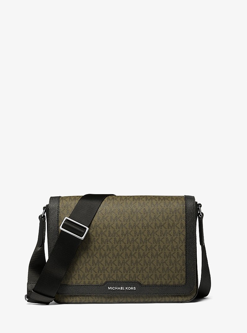 Hudson Signature Logo Crossbody Bag in OLIVE | Michael Kors
