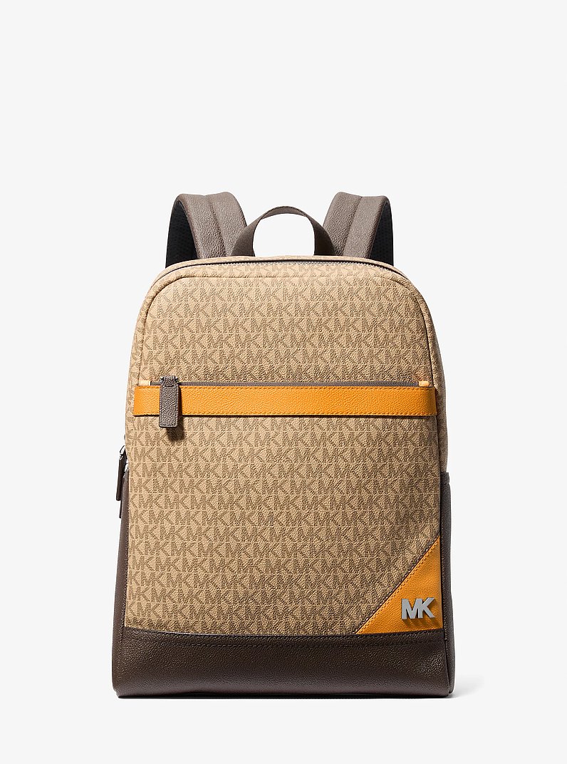 Sac &agrave; dos Cooper de taille moyenne &agrave; blocs de couleurs et &agrave; logo Signature in ORANGE POP | Michael Kors