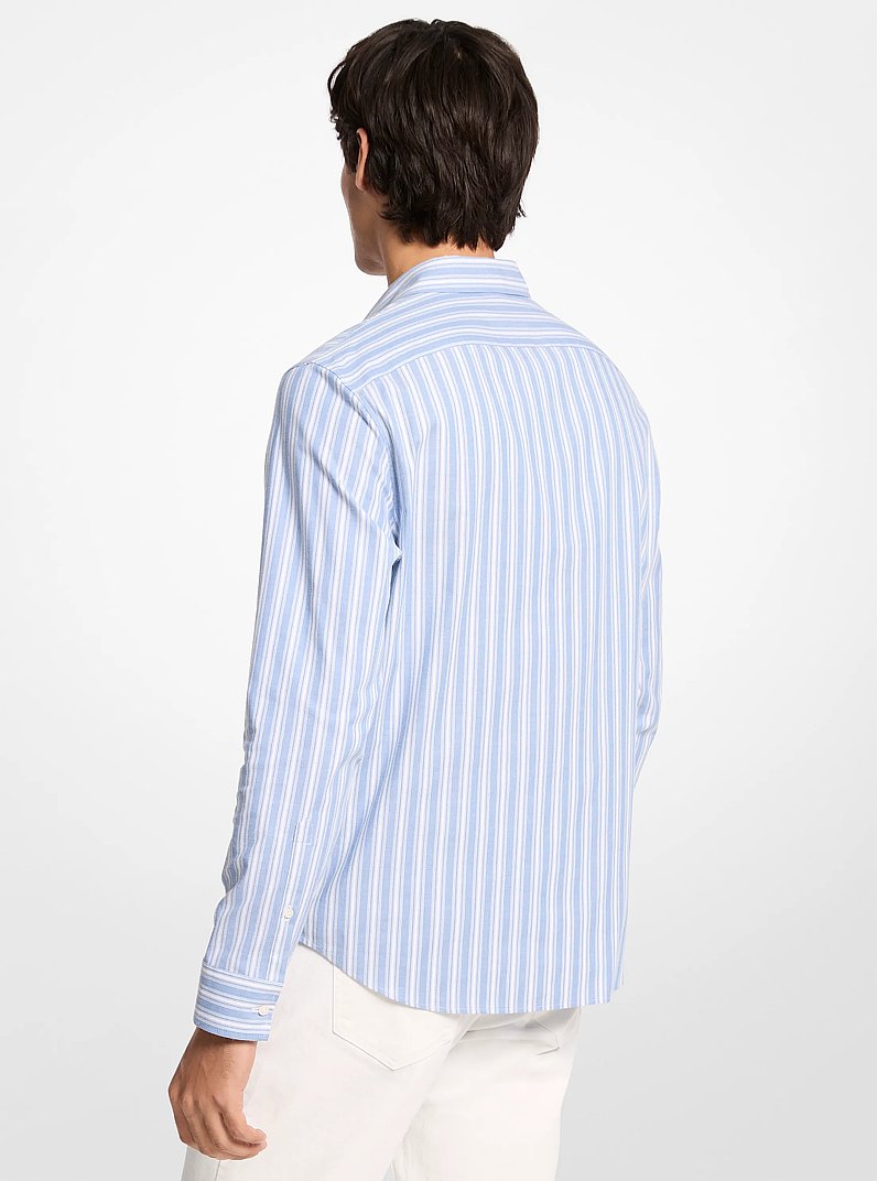 Striped Stretch Cotton Shirt in HERITAGE BLUE | Michael Kors