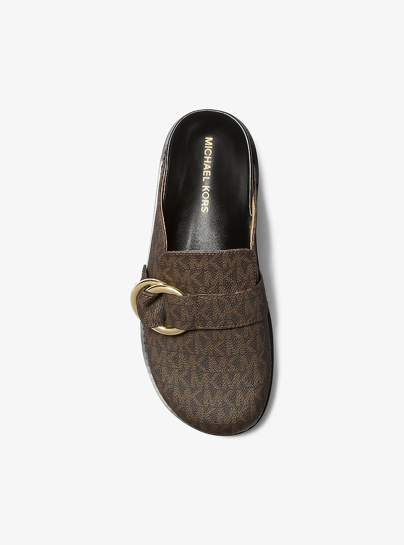 Jaden Signature Logo Clog in BLK/BROWN - Sale | Michael Kors [US]