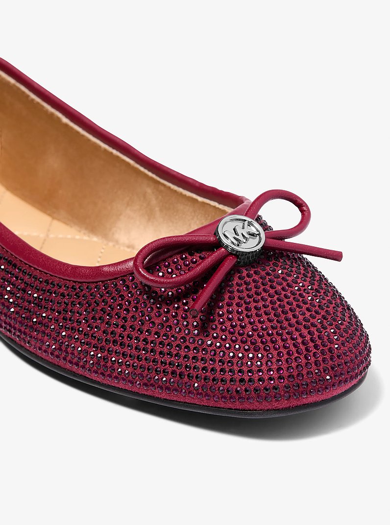 Savannah Embellished Ballet Flat in MAROON | Michael Kors