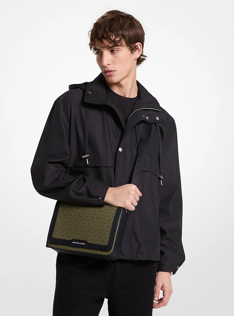 Hudson Signature Logo Crossbody Bag in OLIVE | Michael Kors