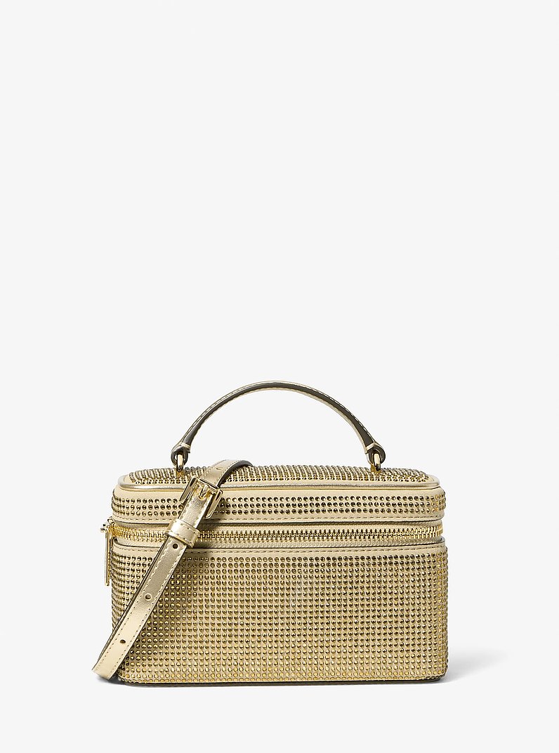 Vivi Small Crystal Embellished Vanity Crossbody Bag   in OR P&Acirc;LE | Michael Kors