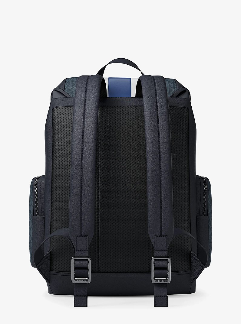 Cooper Medium Striped Signature Logo City Backpack in SAPPHIRE | Michael Kors