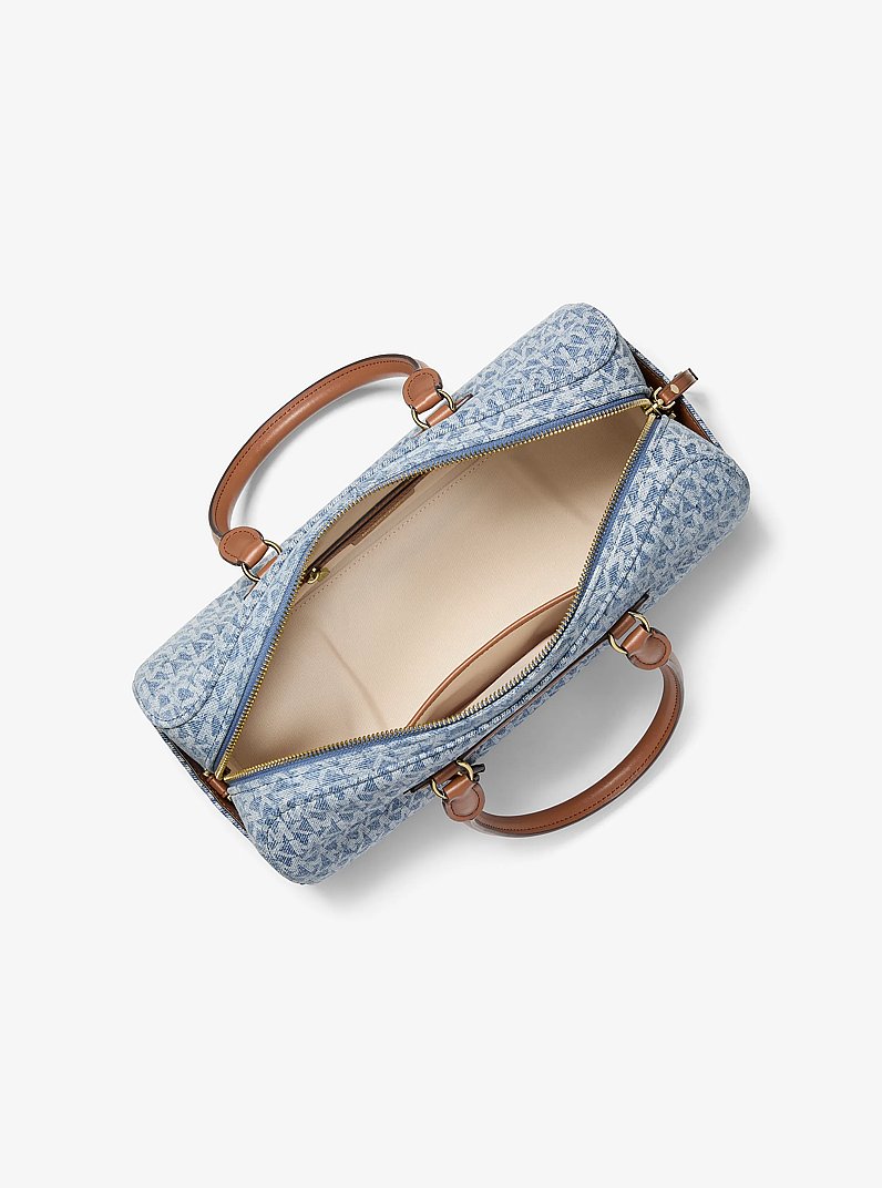 Borsa a tracolla Jet Set Travel media in denim con stampa logo in NUOVO ORIZZONTE | Michael Kors