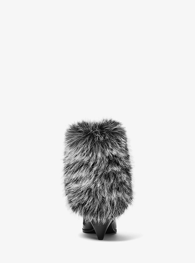 Jayla Faux Fur and Leather Boot in BLACK WHITE MULTI | Michael Kors