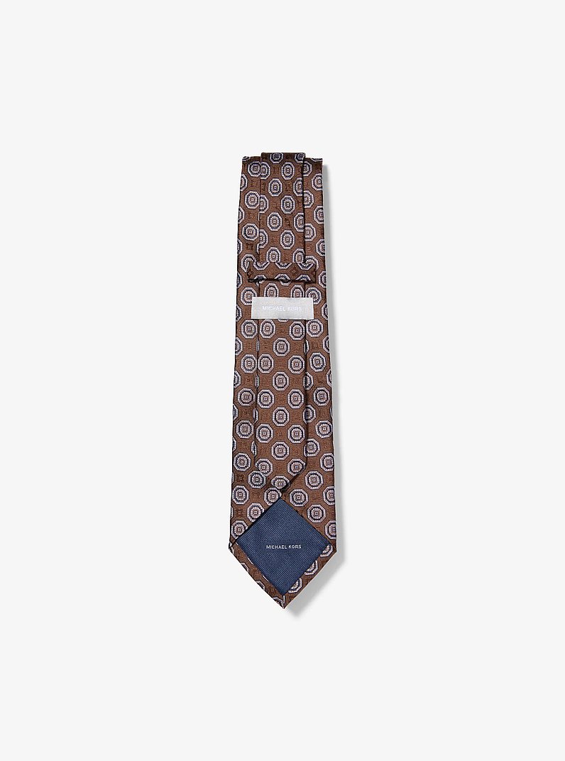 Cravatta in seta con motivo a rombi in MARRONE SCURO | Michael Kors
