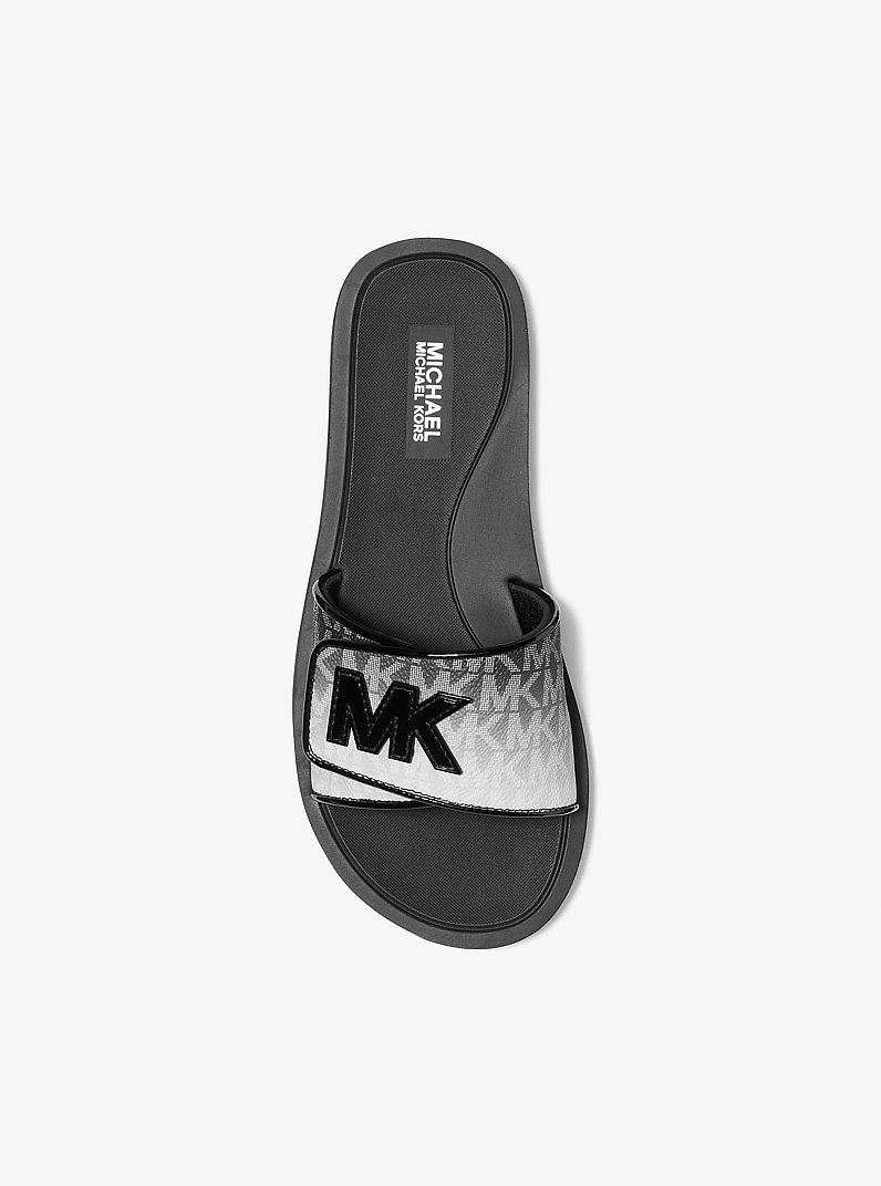 Palmer Ombr&eacute; Signature Logo Slide Sandal in BLACK | Michael Kors