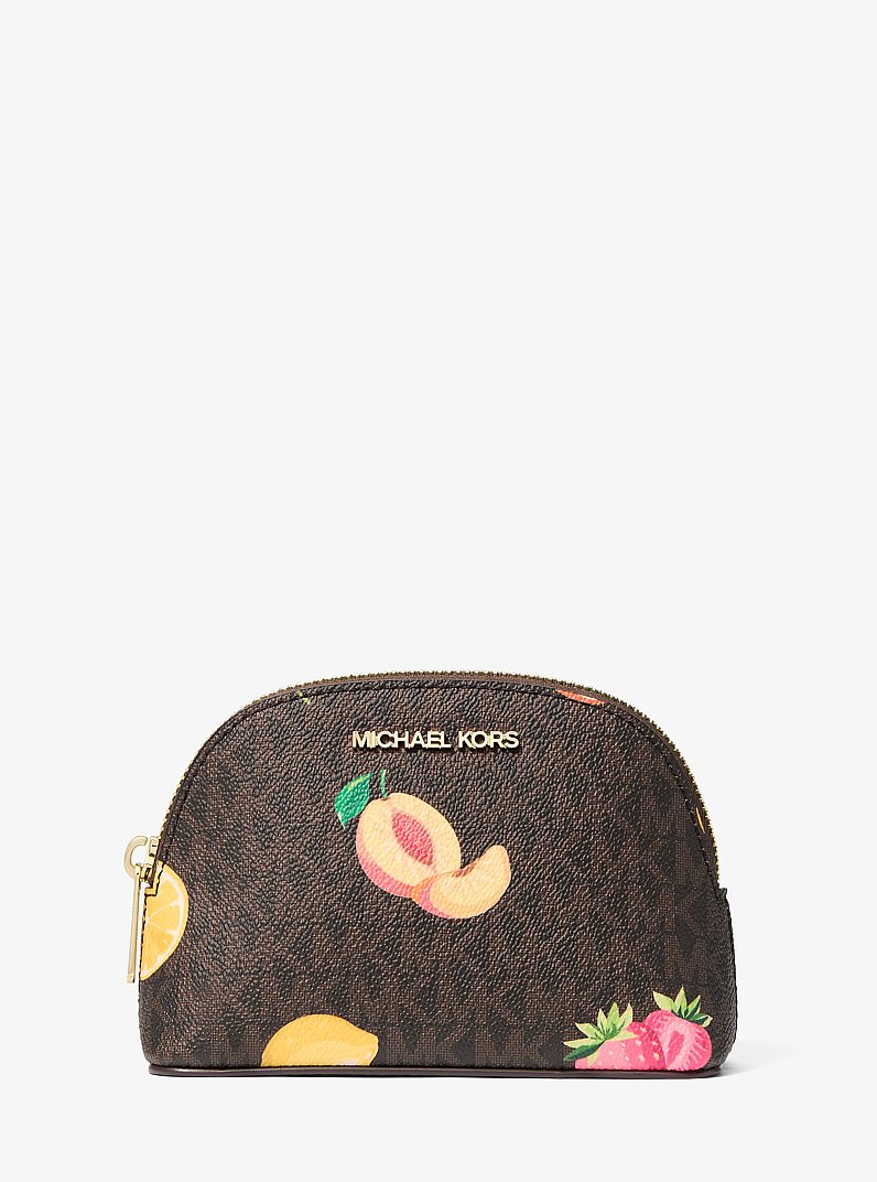 Jet Set Travel Medium Printed Signature Logo Travel Kit in BROWN | Michael Kors