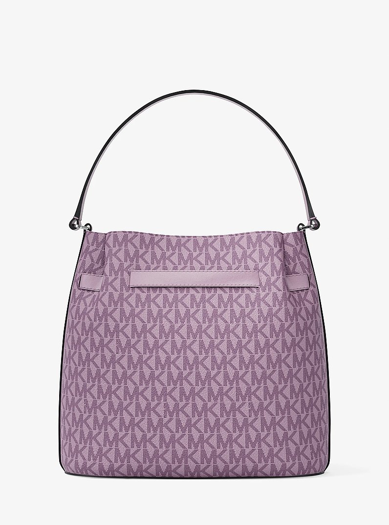 Carson Medium Signature Logo Convertible Bucket Crossbody Bag in LT QUARTZ | Michael Kors