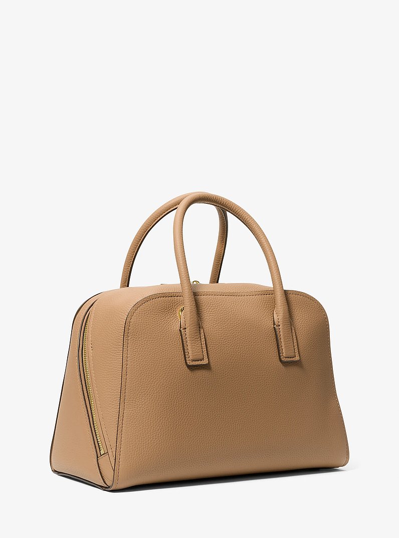 Ashton Medium Pebbled Leather Satchel in HUSK | Michael Kors