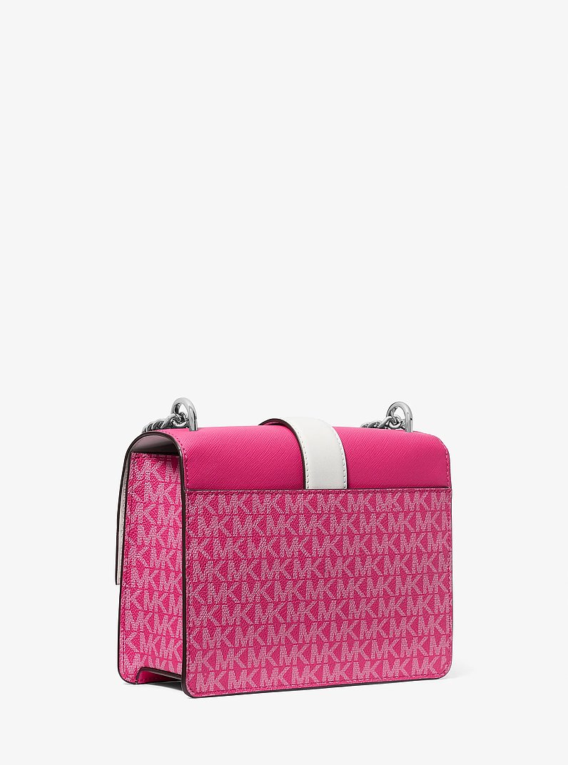 Greenwich Small Color-Block Signature Logo Crossbody Bag in DRAGONFRUIT | Michael Kors