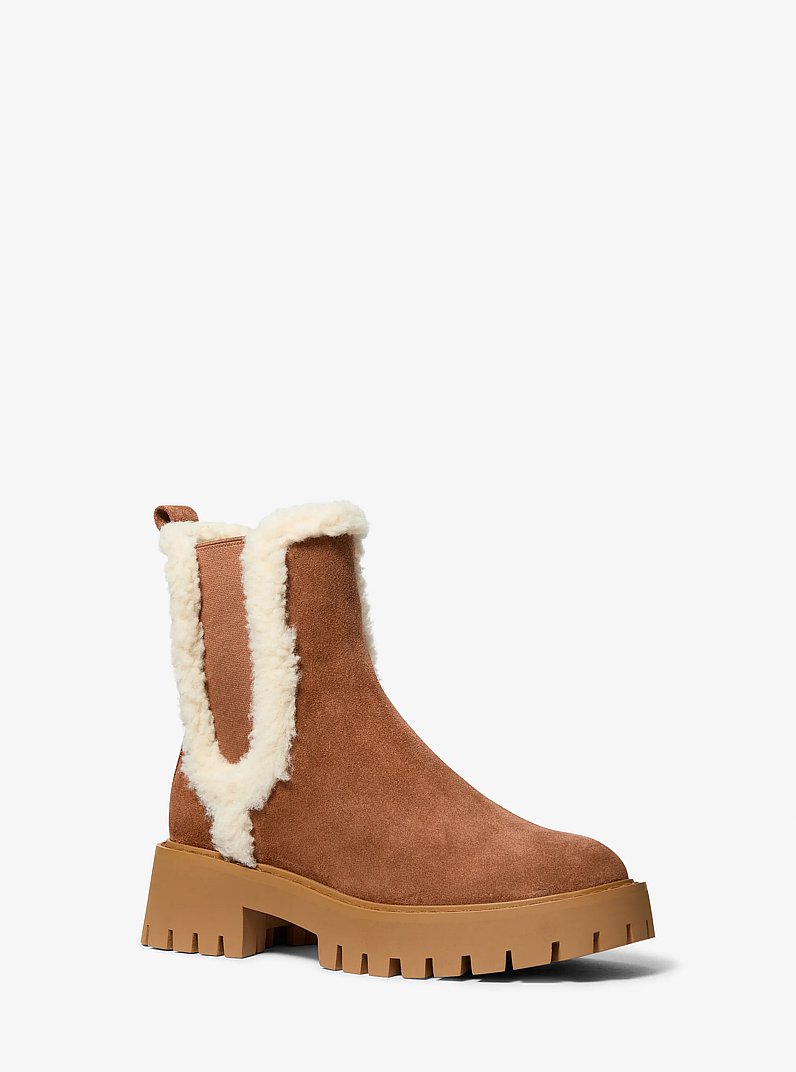 Asher Suede and Faux Shearling Boot in LUGGAGE | Michael Kors
