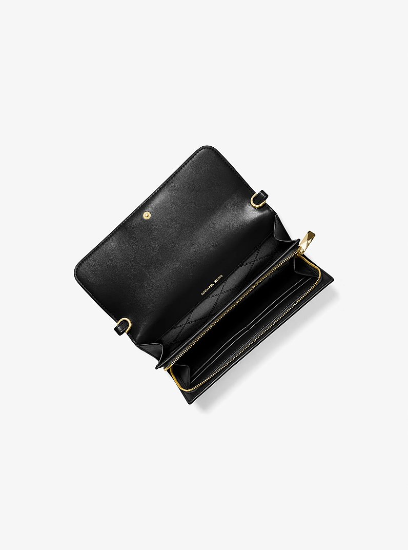 Jet Set Large Saffiano Leather Convertible Crossbody Bag in BLACK | Michael Kors