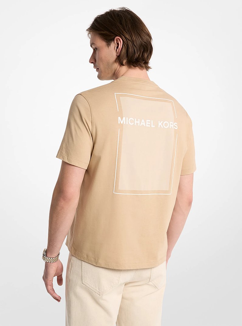 Graphic Logo Cotton T-Shirt in KHAKI | Michael Kors