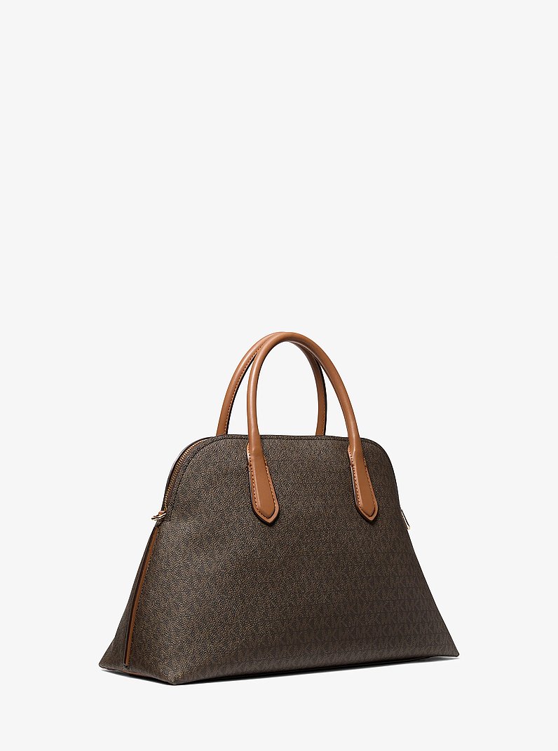Borsa a mano Freddie grande bombata con stampa logo in BRONZO/GHIANDA | Michael Kors