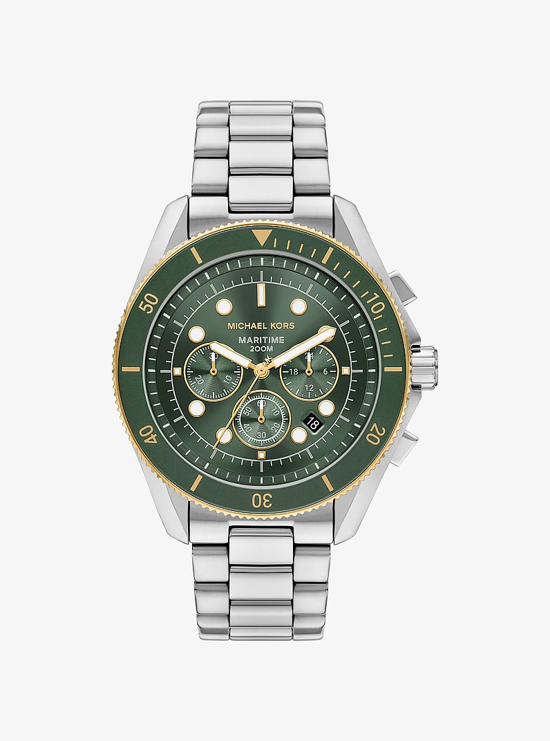 &Uuml;bergro&szlig;e Armbanduhr Maritime in zwei Farben in SILBERTON | Michael Kors