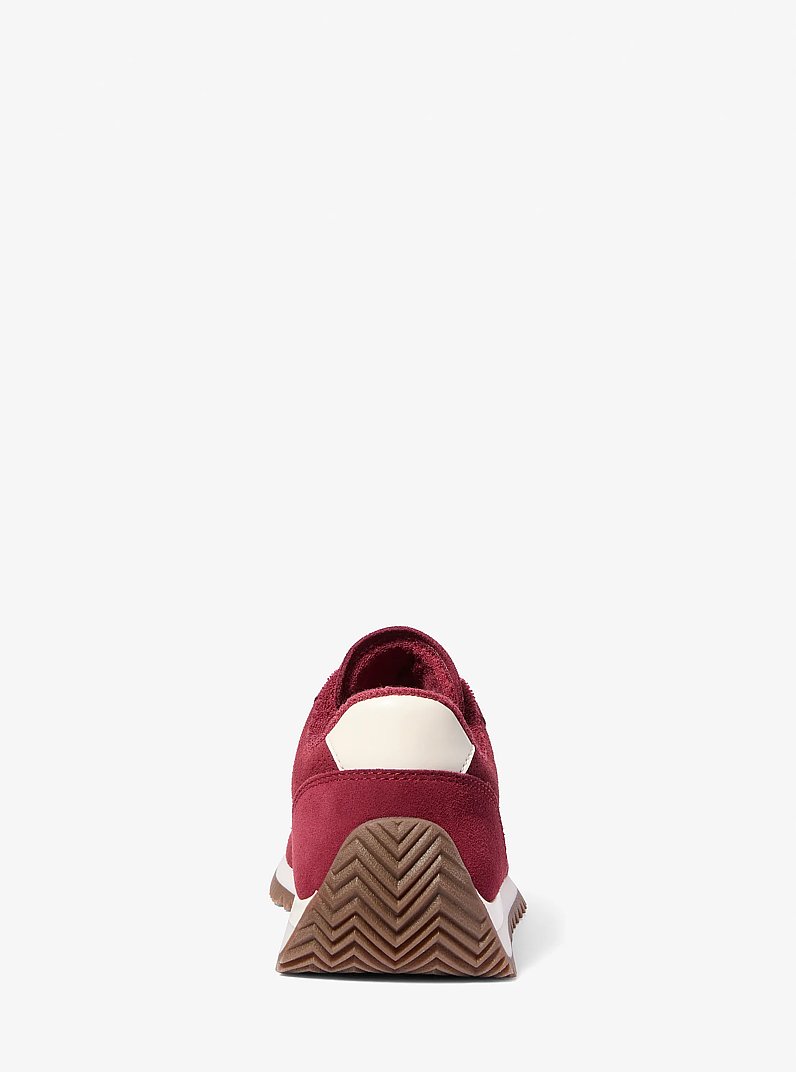 Rhodes Suede and Leather Trainer in DEEP RED | Michael Kors