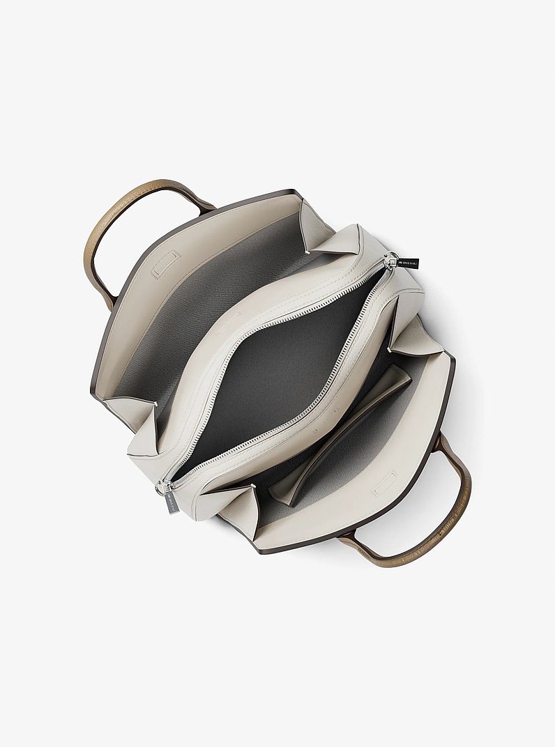 Laila Medium Color-Block Leather Satchel in OXBLOOD MLTI | Michael Kors