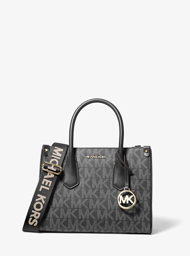 Maple Small Signature Logo Satchel in BLACK | Michael Kors