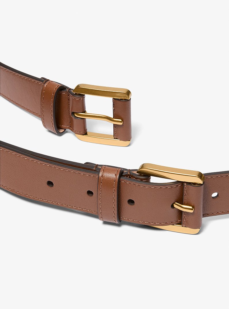 Cintur&oacute;n doble Allegra de piel in RAMA | Michael Kors