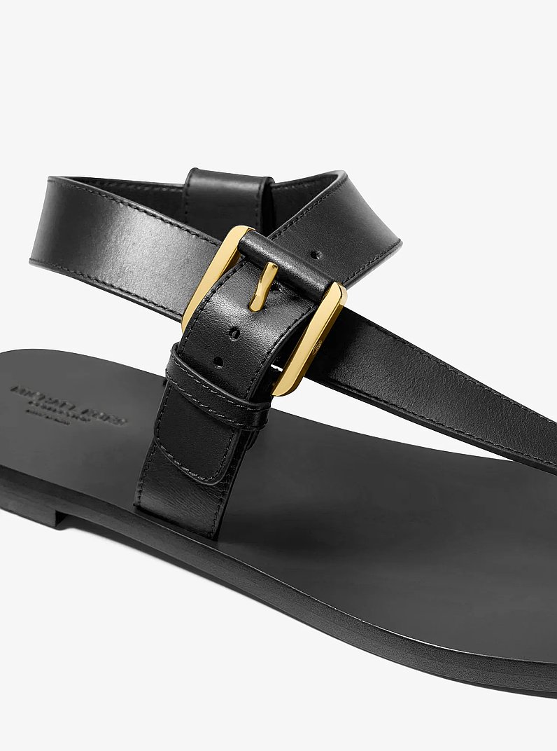 Penelope Leather Sandal in BLACK | Michael Kors
