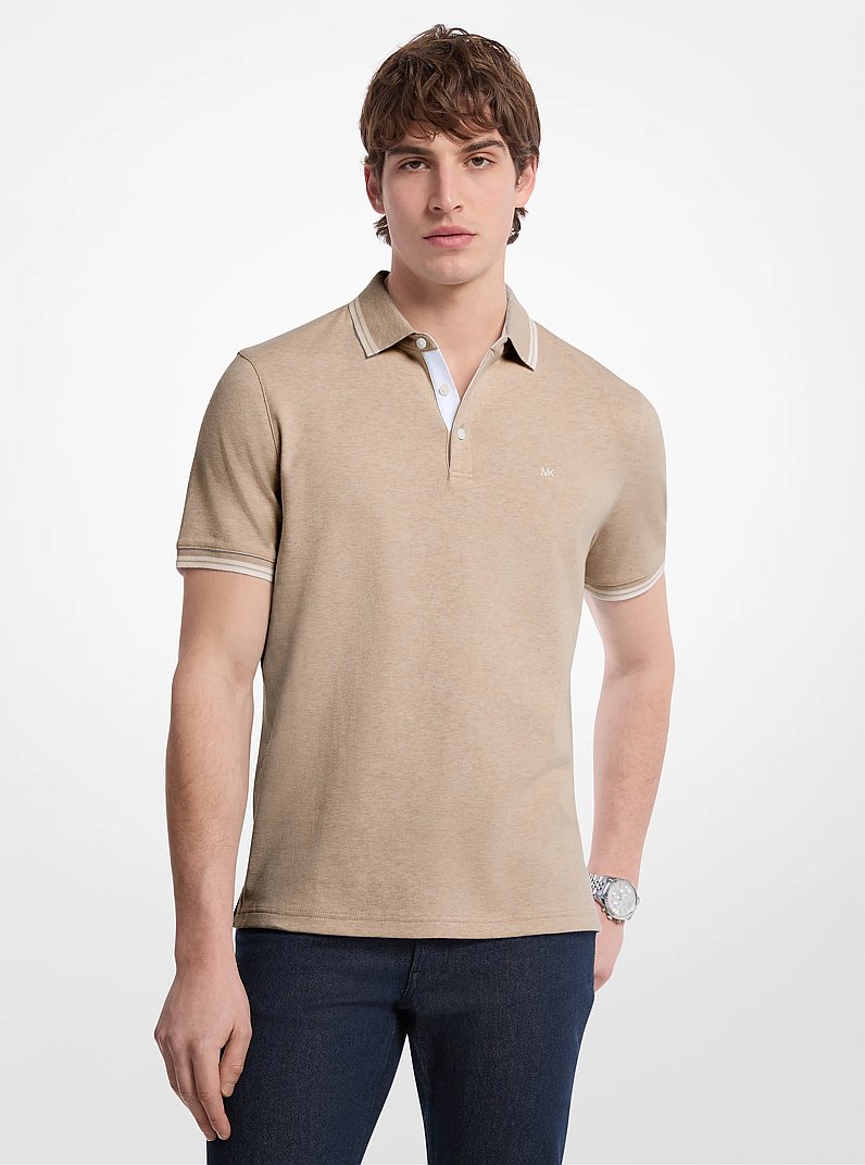 Greenwich Cotton Polo Shirt in BIRCH HEATHER | Michael Kors