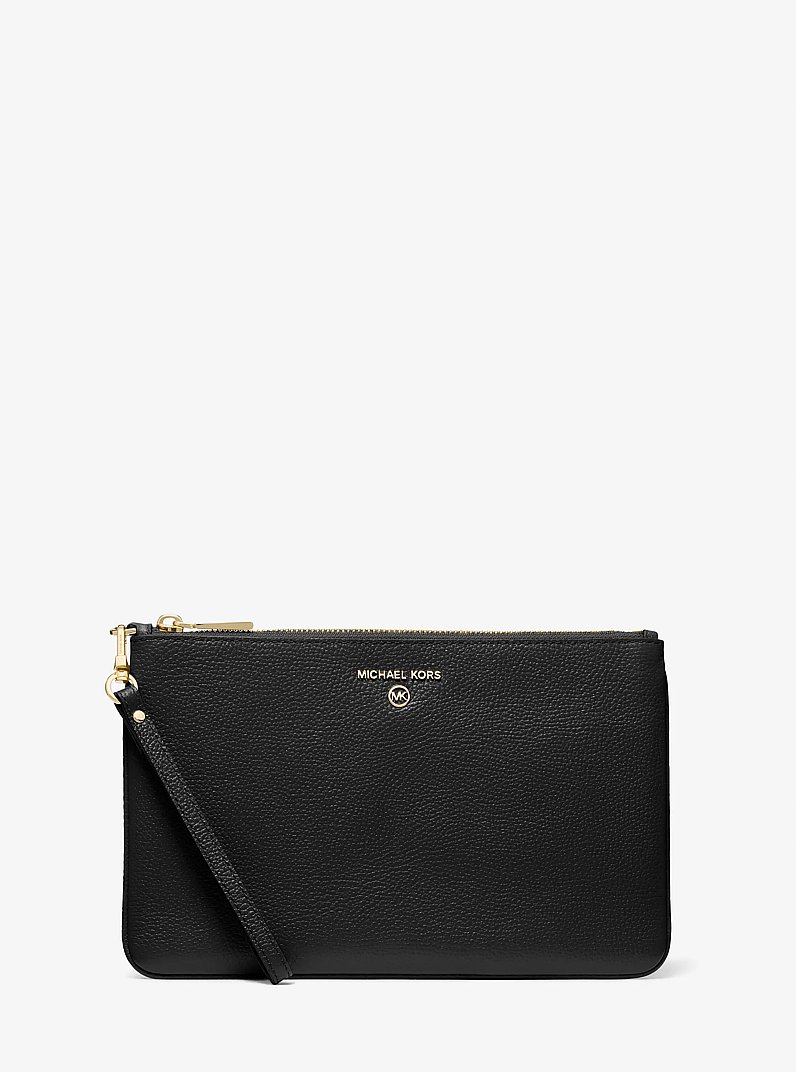 Bolso de pulsera grande de piel granulada