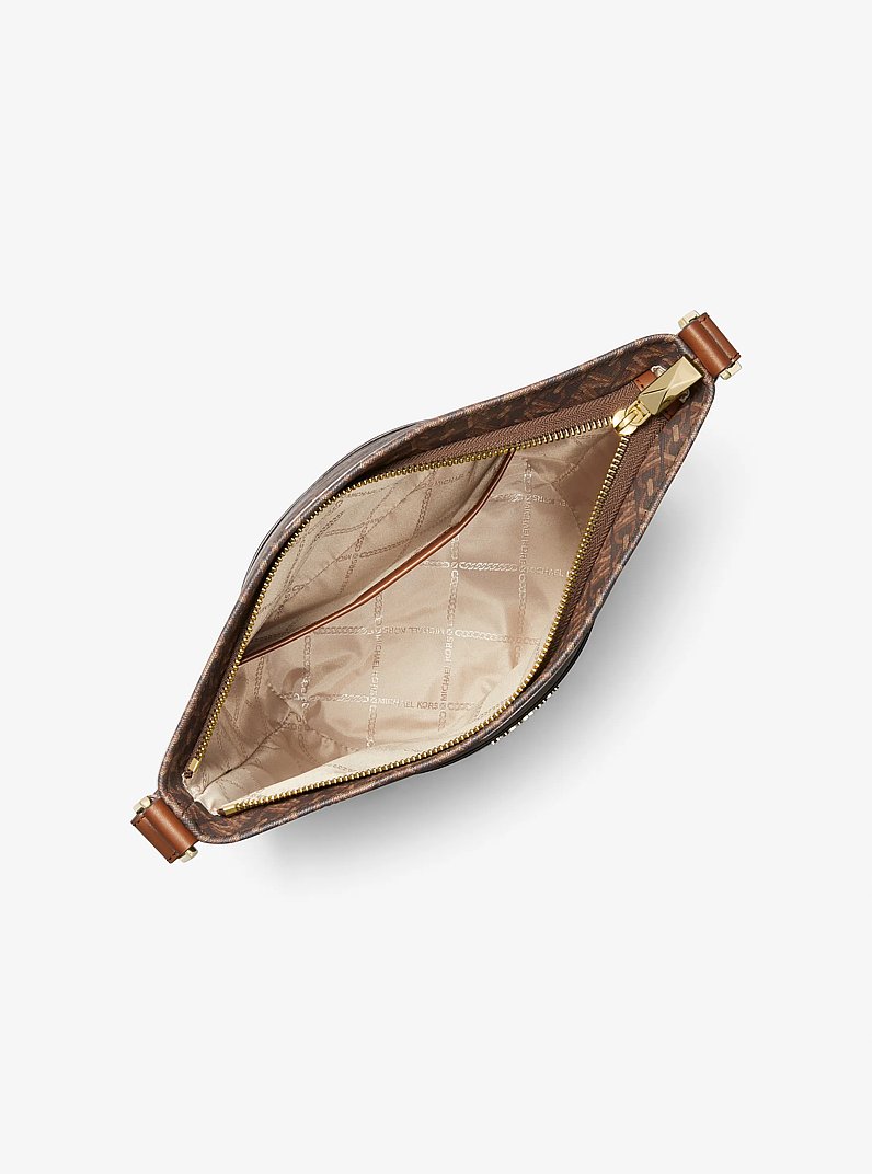 Townsend Medium Empire Signature Logo Messenger Bucket Bag in BROWN/LUGGAGE | Michael Kors