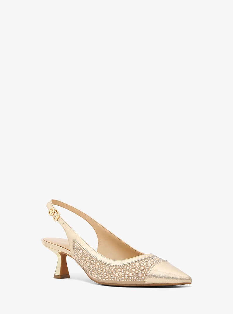 Amali Embellished Metallic Pump in PALE GOLD | Michael Kors